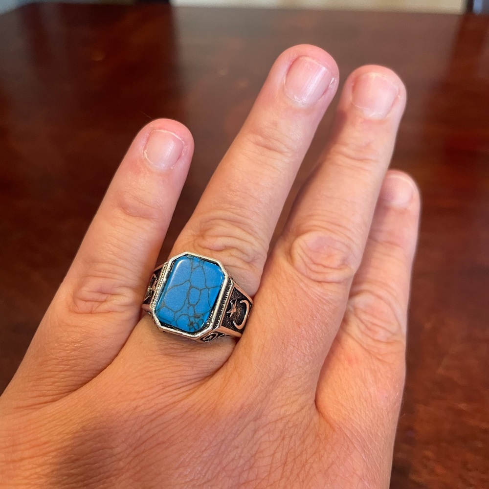 Sterling silver blue ring